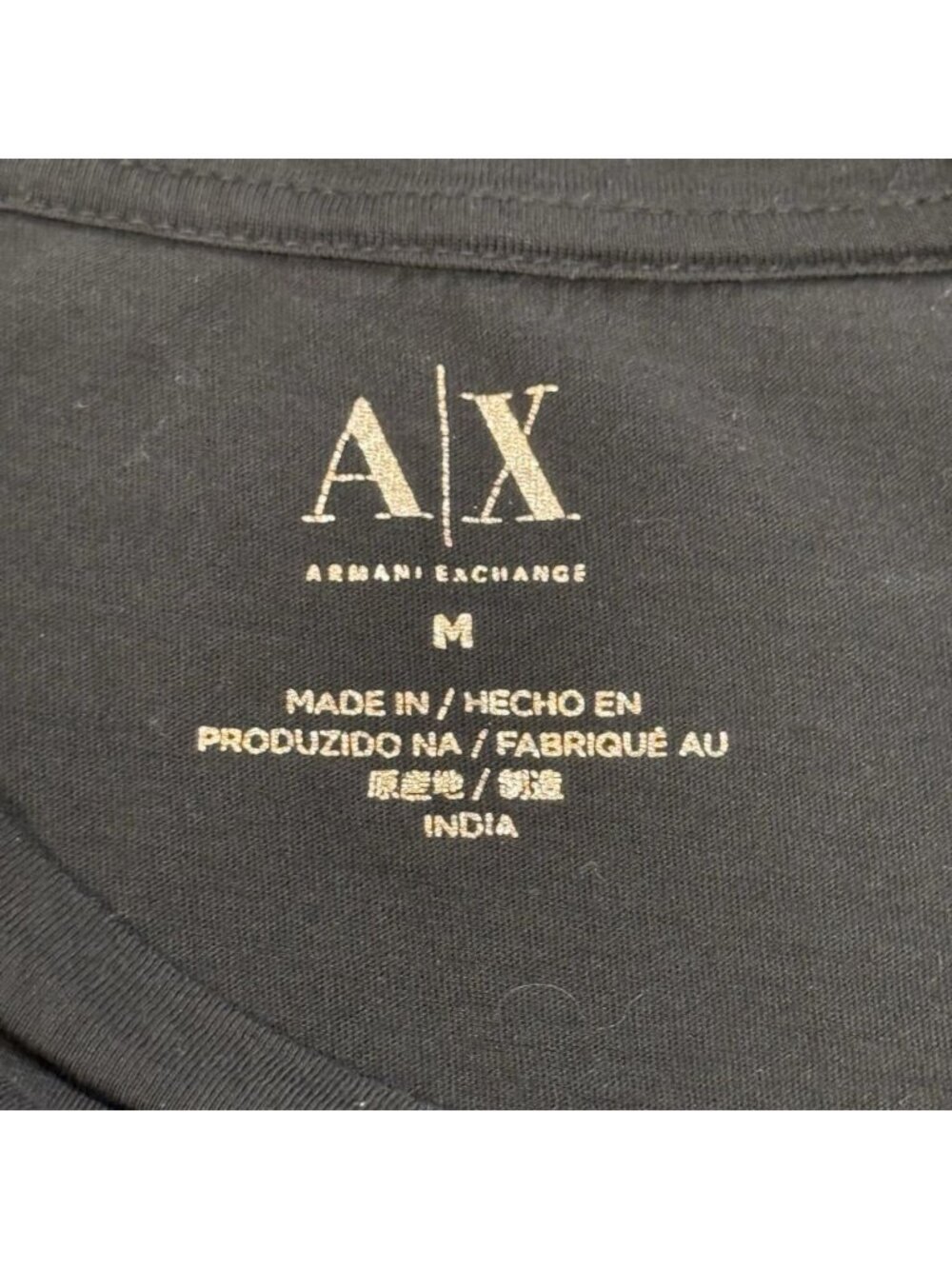 Armani Exchange A|X Womens sz M Copper Beaded Wings Logo Graphic Tee T-Shirt - Picture 5 of 8